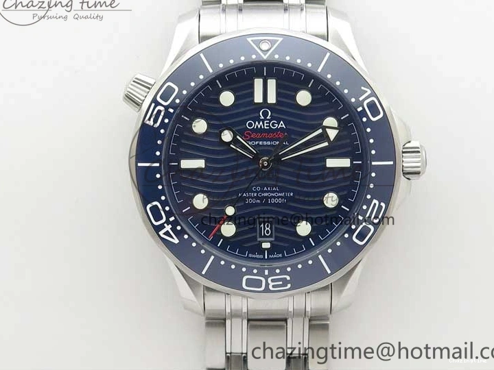 1228 Seamaster Diver 300M ORF 1:1 Best Edition Blue Ceramic Blue Dial on SS Bracelet A Breathable 7869
